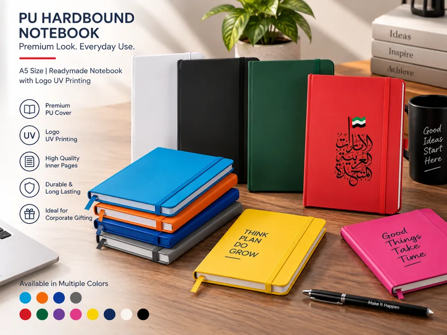 PU Hardbound Notebooks Dubai — 24by7 Print