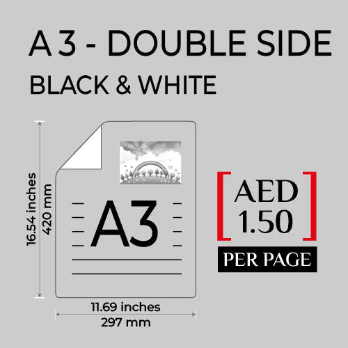 A3 DOUBLE SIDE DOCUMENTS PRINT (BLACK)