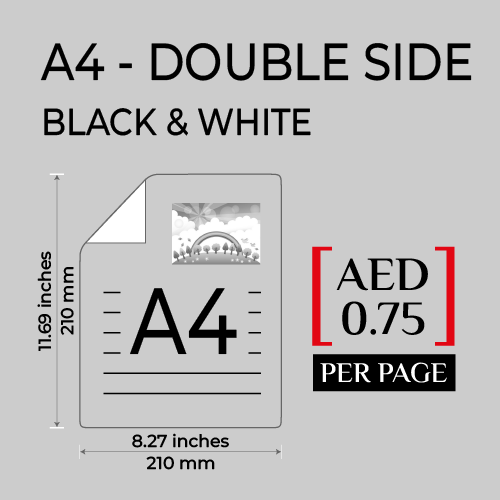 A4 DOUBLE SIDE DOCUMENTS PRINT (BLACK)